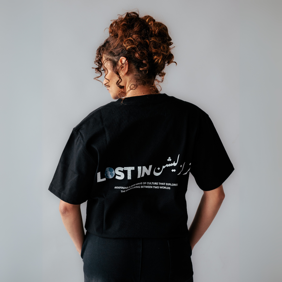 Lost in Translation Tee – Black Drop Shoulder